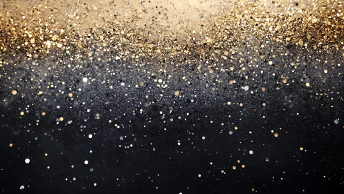Elegant Black and Gold Glitter Abstract Background Design.