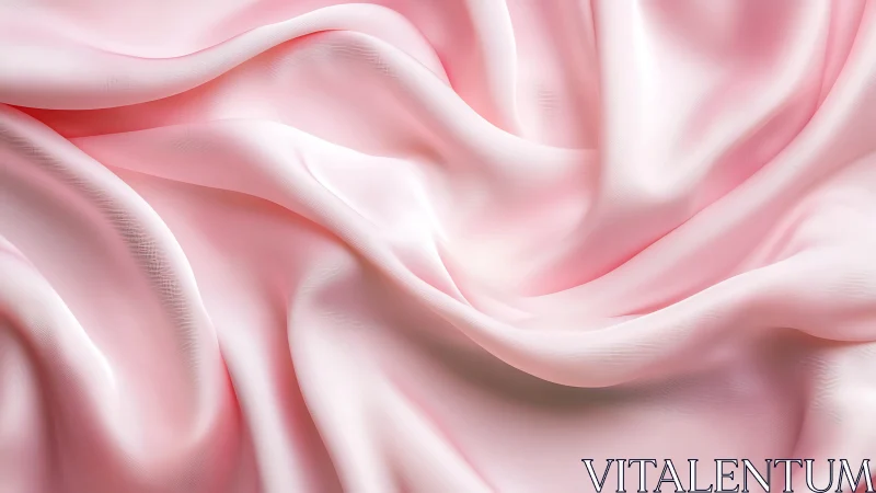 Soft pink fabric drapes in soothing, gentle flowing waves