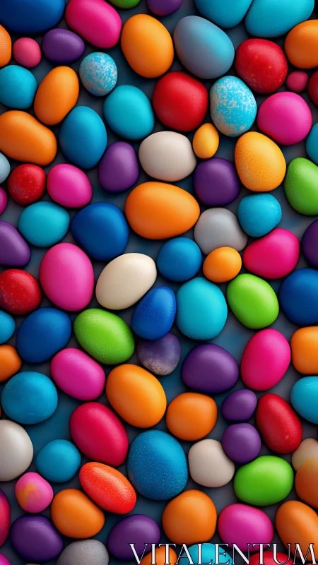 Vibrant Spheres Arranged in Colorful Abstract Composition.