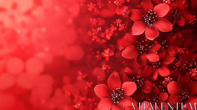Radiant Red Flowers in Digital Bloom.
