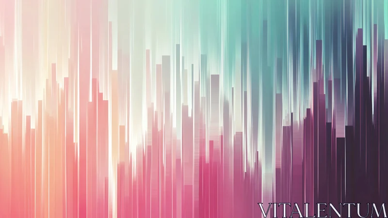 Vertical neon gradients cascade in soft abstract bars.