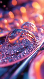 Liquid galaxies shimmer as neon bubbles bloom and rise