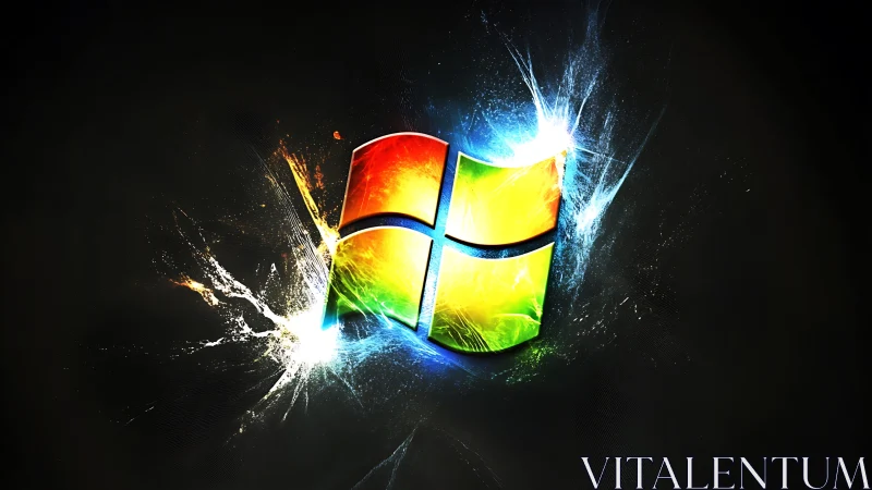 Shattered lightstorms explode from a glowing window emblem