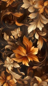 Gilded petal currents swirling through velvet twilight bloom.