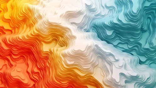 Layered gradient terrain surface shows flowing color fields