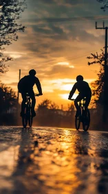 Golden Hour Cyclists on an Adventure Together.