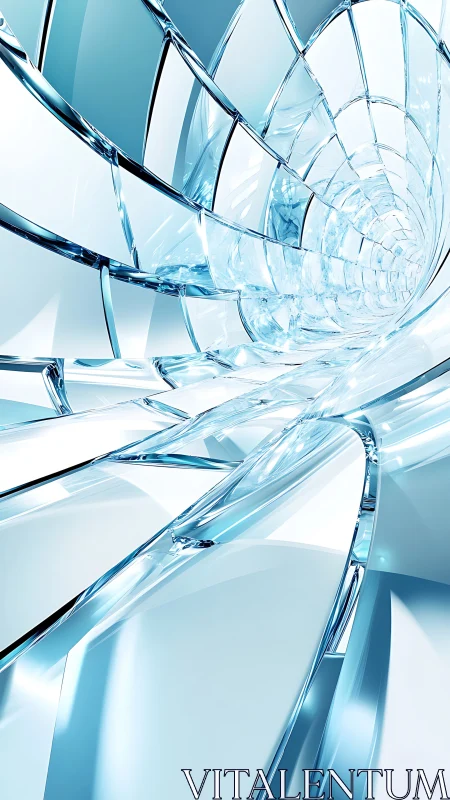 Glass Helix Highway Into a Frozen Chrome Horizon.