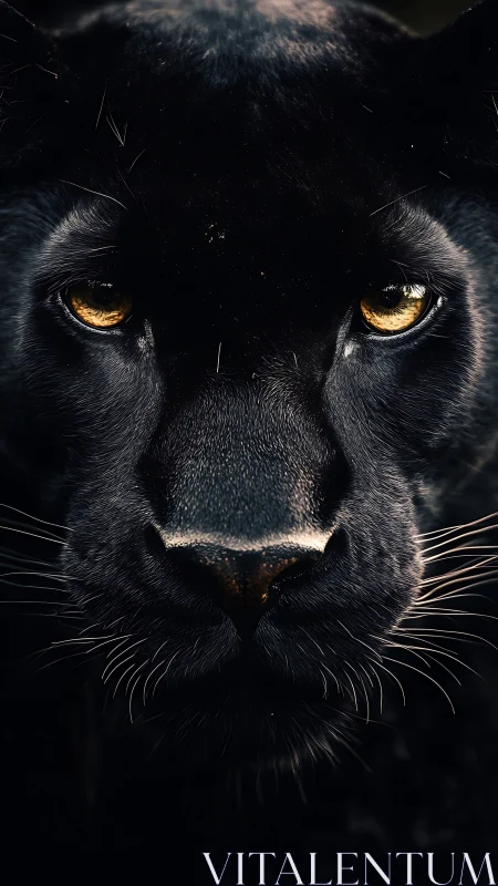 Black Panther's Luminous Gaze Against Darkness.