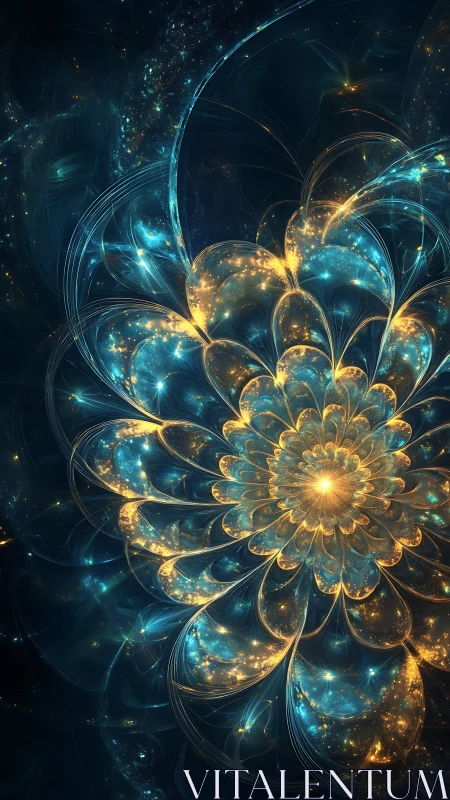 Celestial fractal bloom radiates light in cosmic darkness.
