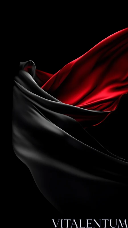 Velvet red and black satin waves in dramatic motion.