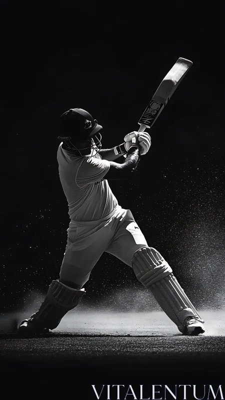 Cricketer in motion capturing the thrill of a bold shot.