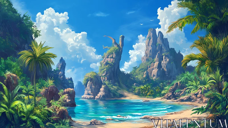 Hidden Lagoon: Where Tropical Dreams Meet Ancient Stone.