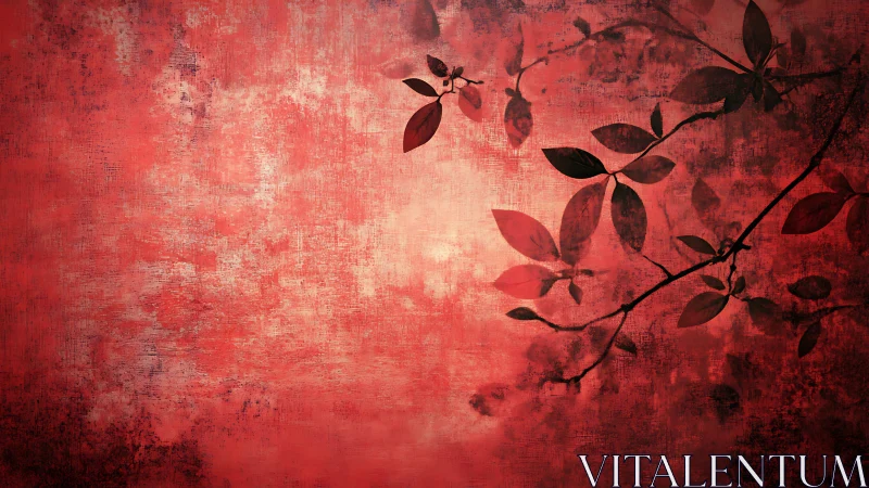 Whispering crimson leaves drifting across a weathered sky.