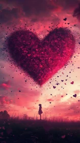 Solitude Beneath Heart's Sky: Love Takes Flight.