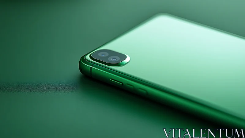 Emerald edge smartphone reclining in velvety green calm.