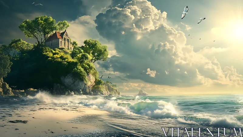 Clifftop Sanctuary: Architectural Composition Against Atmospheric Seascape.