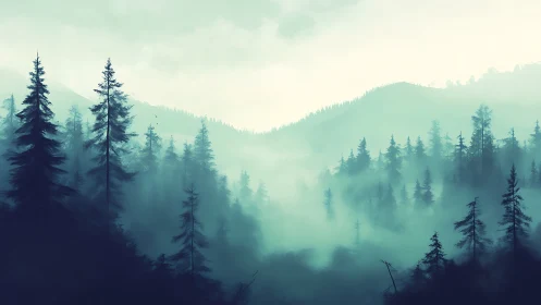 Where Mist Dreams Whisper Through Towering Pines