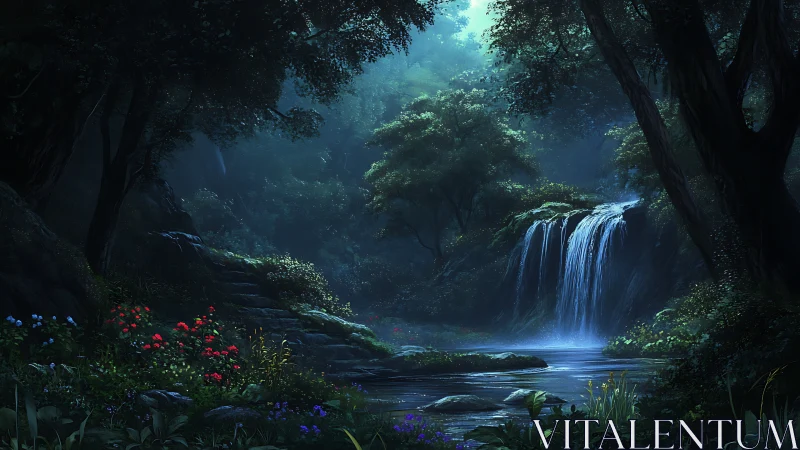 Enchanted Waterfall Hides Luminous Magic Deep Within Ancient Forests