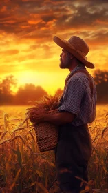 Agrarian profile under volumetric sunset illumination fields.