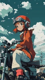 Sky-chasing rider pauses as clouds draw flight paths above