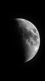 Sharp lunar crescent with detailed craters in deep black sky.