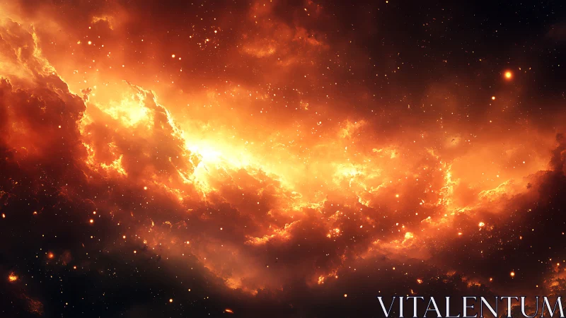 Cosmic Fire: Nebula Cloud Formation with Stellar Particles.