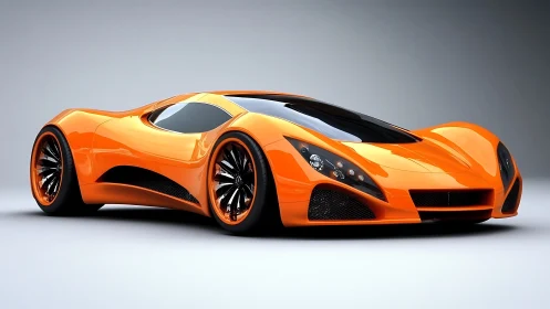 Midnight retro roadster overlooking neon river skyline.