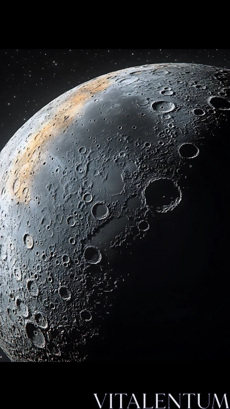 Lunar horizon in sharp relief with cratered terminator glow.