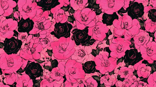 Neon Rose Garden: Blooms in Hot Pink Rebellion.