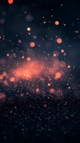 Glowing ember particles drifting over dark velvet ground.