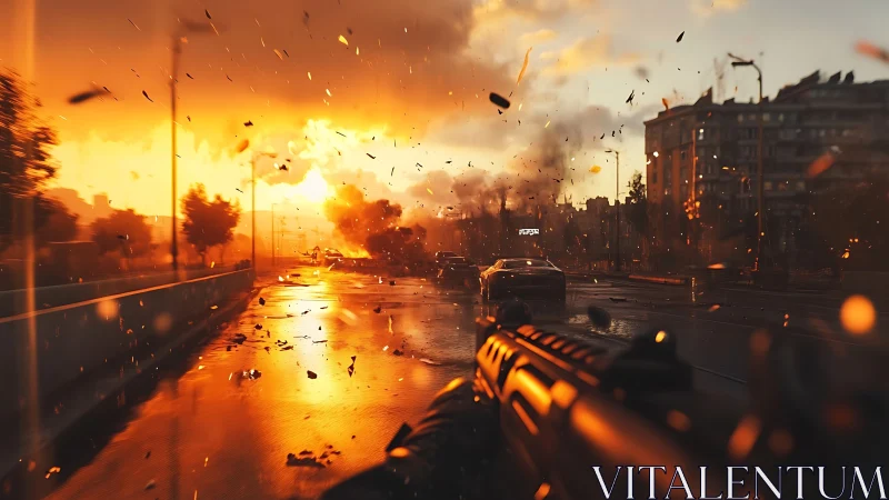 Urban Firestorm: Action Unfolds in Chaos.