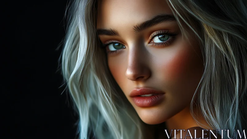 Silver-haired portrait glows with cinematic teal-orange light.