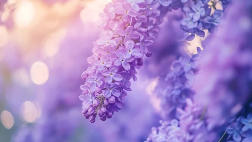 Lilac Flowers with Soft Focus Background