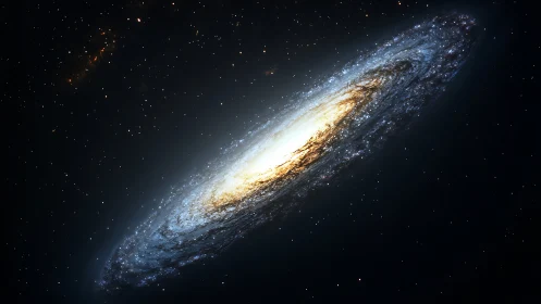 Inclined spiral galaxy with high dynamic range stellar core