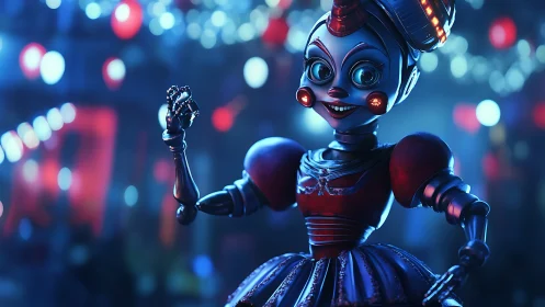 Clockwork showgirl trades sparks for smiles under neon carnival