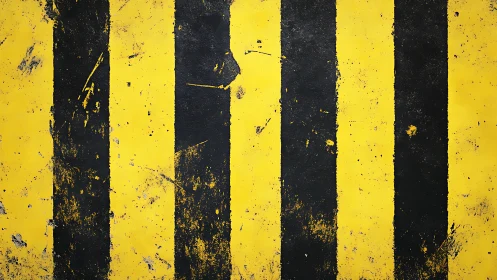 Industrial warning stripes weathered by urban grit and time.