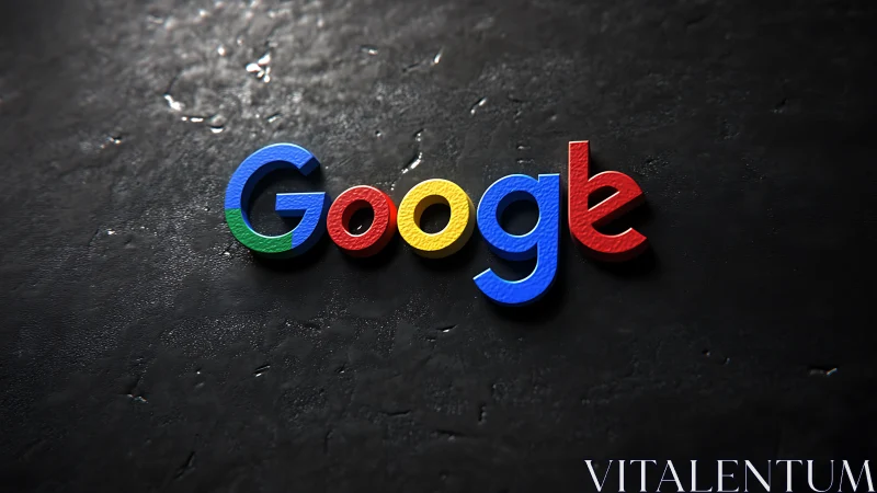 Google logo stands embossed on dark textured surface.