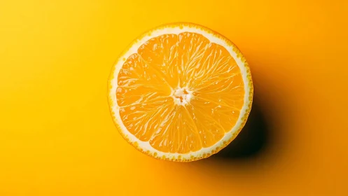 Vibrant orange slice glows against bold monochrome backdrop