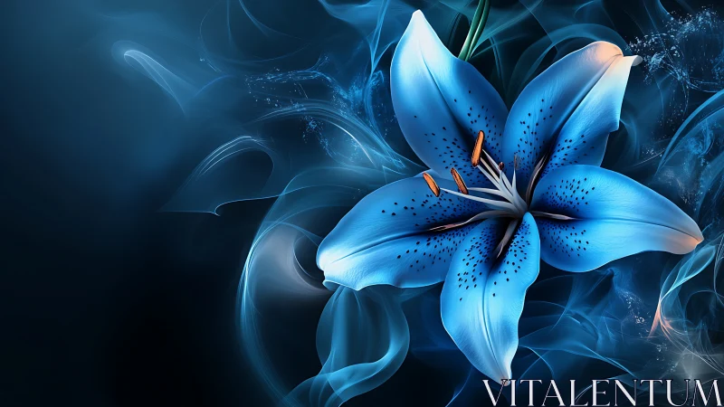 Blue Lily in Digital Light.