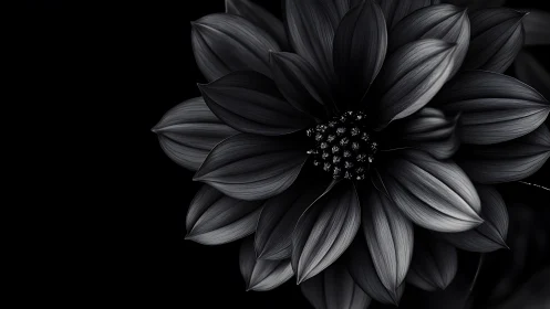 Monochromatic Dahlia Against Black Background