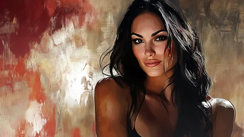 Smoldering portrait in molten brushstrokes and ember light.