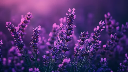 Purple Lavender Field in Soft Focus Glory.