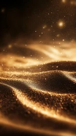 Macro bokeh study of golden particulate waves in defocused field.