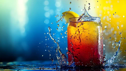 Refreshing Splash: A Vibrant Gradient Drink Comes Alive