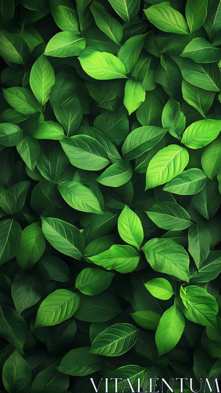 Lush layered green leaves forming dense natural pattern.