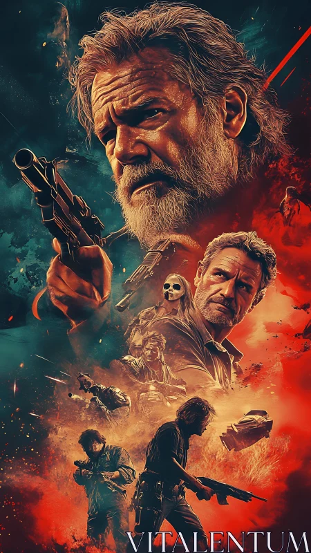 Cinematic sci fi gunslinger montage in teal orange split field