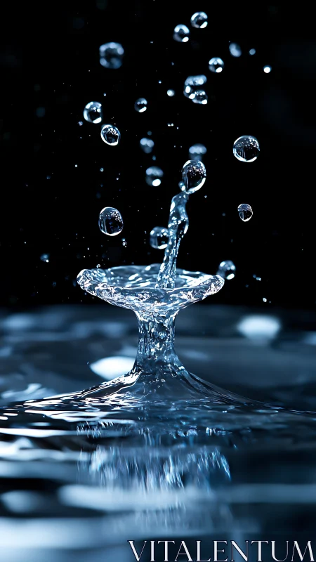 High-speed macro capture isolates structured water splash column