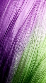 Macro fiber strands blend vivid purple into spring green.
