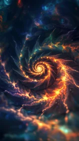 Spiral nebula vortex rendered with luminous fractal dynamics