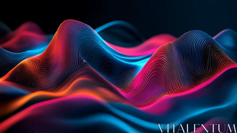 Chromatic data dunes ripple across a neon dreamscape.